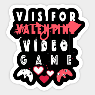 V is for Video Games Shirt Valentine Boys Valentines Day Sticker